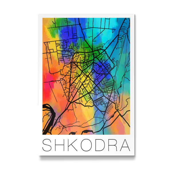 Galerie-Print "Retro Map Shkodër Watercolor" 30x20 cm artboxONE