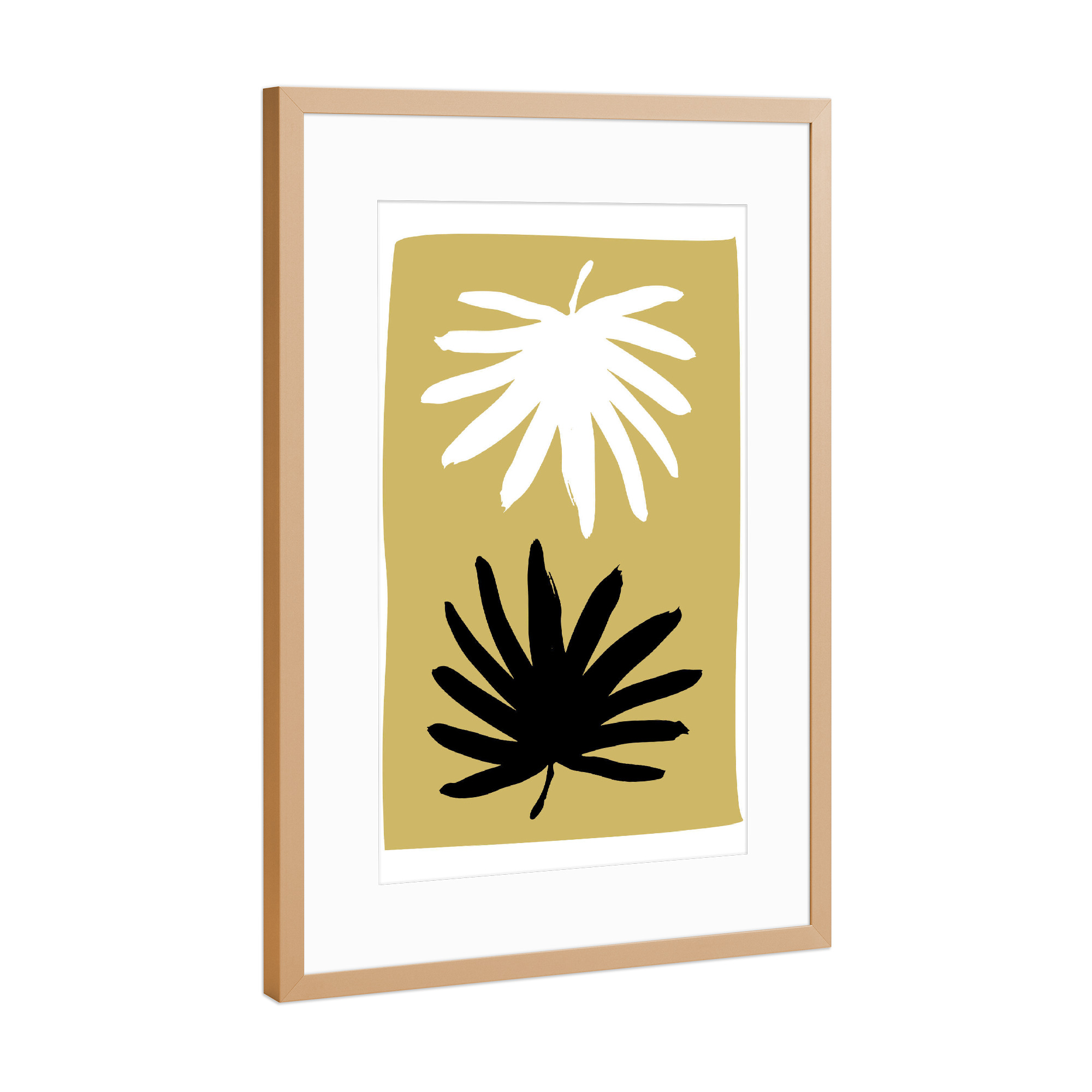Poster mit Rahmen Kupfer "Two leafs together" artboxONE - Abstrakt - Blatt