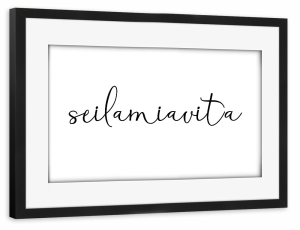 Poster mit Rahmen schwarz "Sei la mia vita" artboxONE - Typografie,Schwarzweiß,Liebe - Italien,Itlienisch,Liebe,Amore,Paar,Partnerschaft