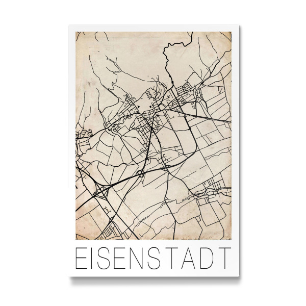 Galerie-Print "Retro Map Eisenstadt Vintage" 30x20 cm artboxONE