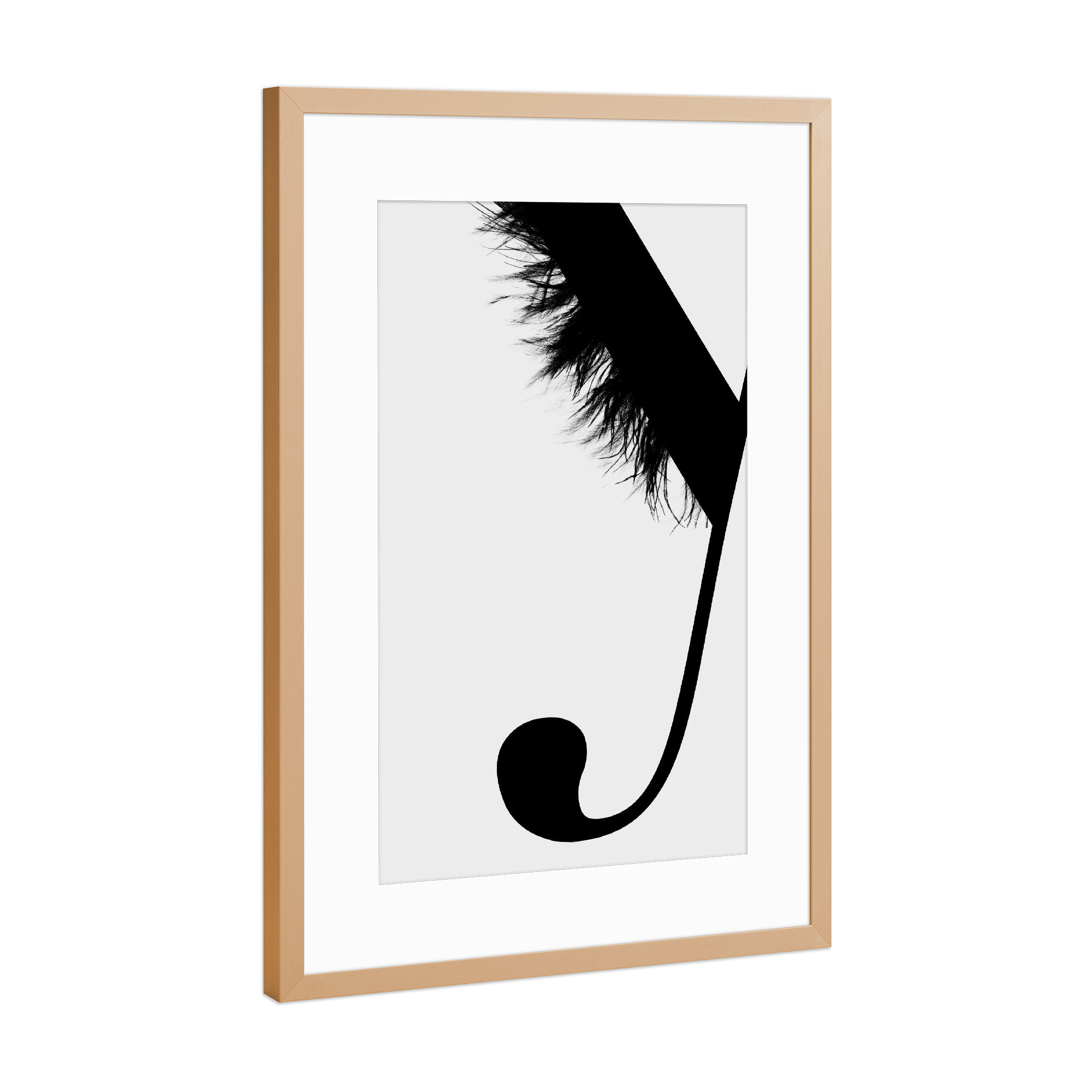 Poster mit Rahmen Kupfer "Flying Letter -Y" artboxONE - Schwarzweiß,Buchstaben,Buchstaben / Y