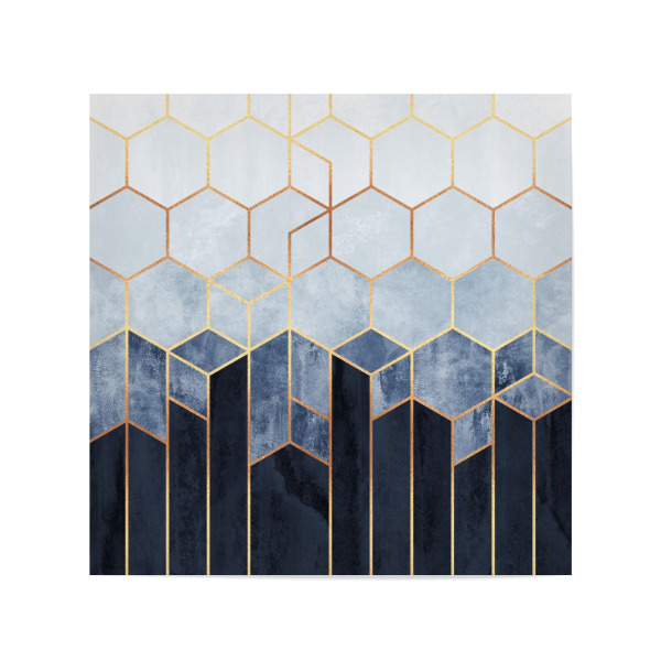 Poster 20x20 cm "Soft Blue Hexagons" artboxONE - Geometrie - Geometry,Modern,Hexagons,Marble