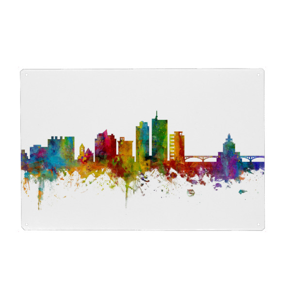Metall Poster "Cedar Rapids Iowa Skyline" artboxONE - Städte - Cedar rapids,Skyline,Iowa - Blechschild
