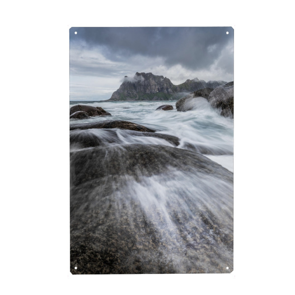Holzbild "Lofotenküste" artboxONE - Reise - Lofoten,Uttakleiv,Norwegen