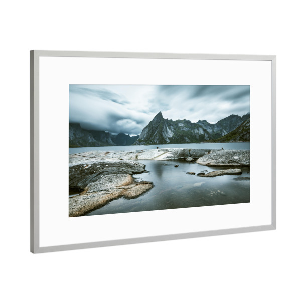 Poster mit Rahmen Silber "Viking's land" artboxONE - Reise - Lofoten,Norwegen,Skandinavien