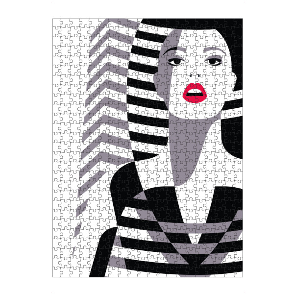 artboxONE Puzzle "Stylish journey - Milano" artboxONE - Schwarzweiß,Fashion - Pop art,Woman,Face - Bild pop art