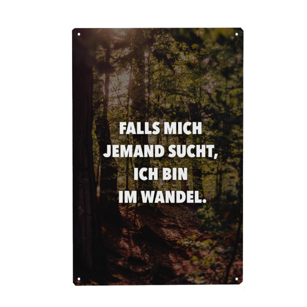 Holzbild "Ich bin im Wandel" artboxONE - Typografie,Schwarzweiß - Lebensmut,Lebensfreude,Veränderung,Wandel