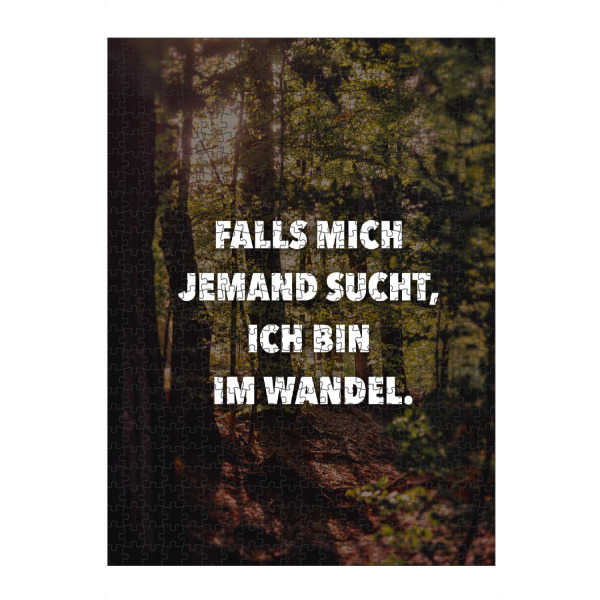 Puzzle Ravensburger "Ich bin im Wandel" artboxONE - Typografie,Schwarzweiß - Lebensmut,Lebensfreude,Veränderung,Wandel - Bild lebensmut