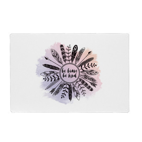 Holzbild "Be Brave Be Kind" artboxONE - Festivals - Quote,Motivational,Boho style,Boho