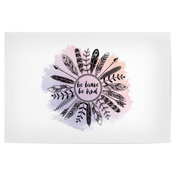 Poster "Be Brave Be Kind" artboxONE - Festivals - Quote,Motivational,Boho style,Boho
