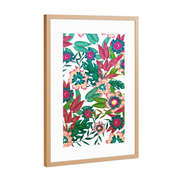 Poster mit Rahmen Kupfer "Floral Mood" artboxONE - Floral - Pattern,Exotic,Bloom,Blossom,Botanical