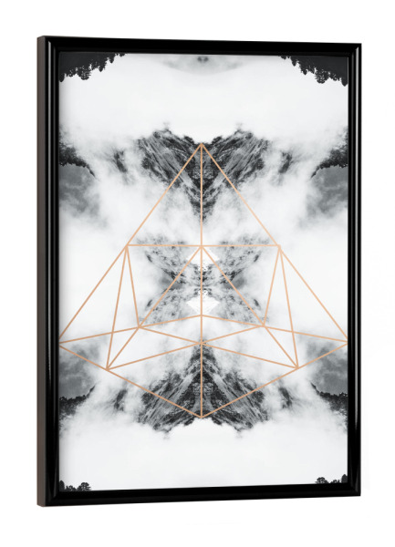 Poster mit schwarzem Rahmen "Geometrical Mountains" artboxONE - Natur,Schwarzweiß - Mountains,Nature,Travel