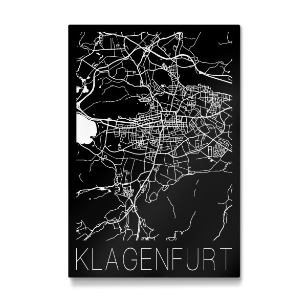Galerie-Print "Retro Map Klagenfurt Black" 30x20 cm artboxONE