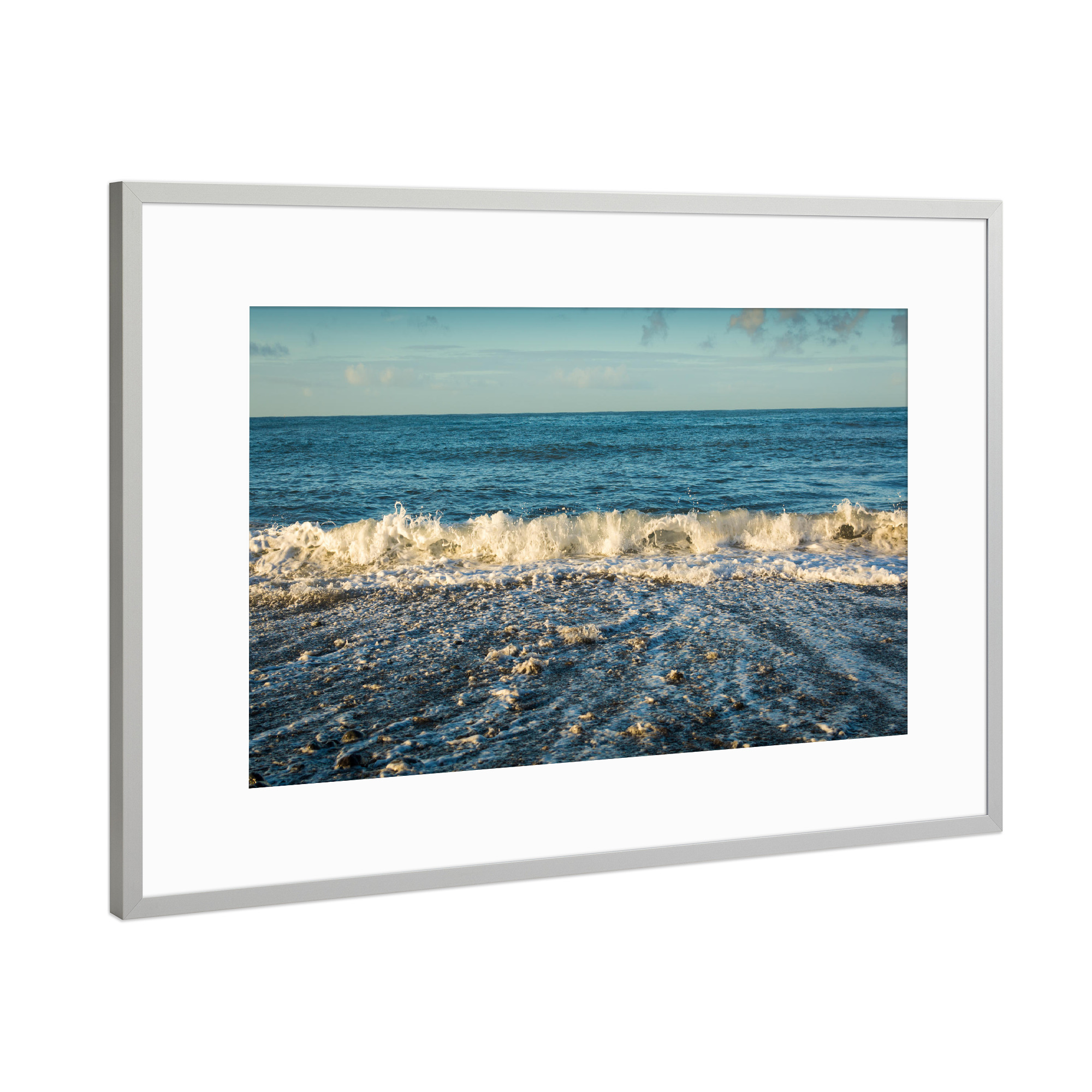 Poster mit Rahmen Silber "Vulkanstrand auf Teneriffa" artboxONE - Natur,Reise