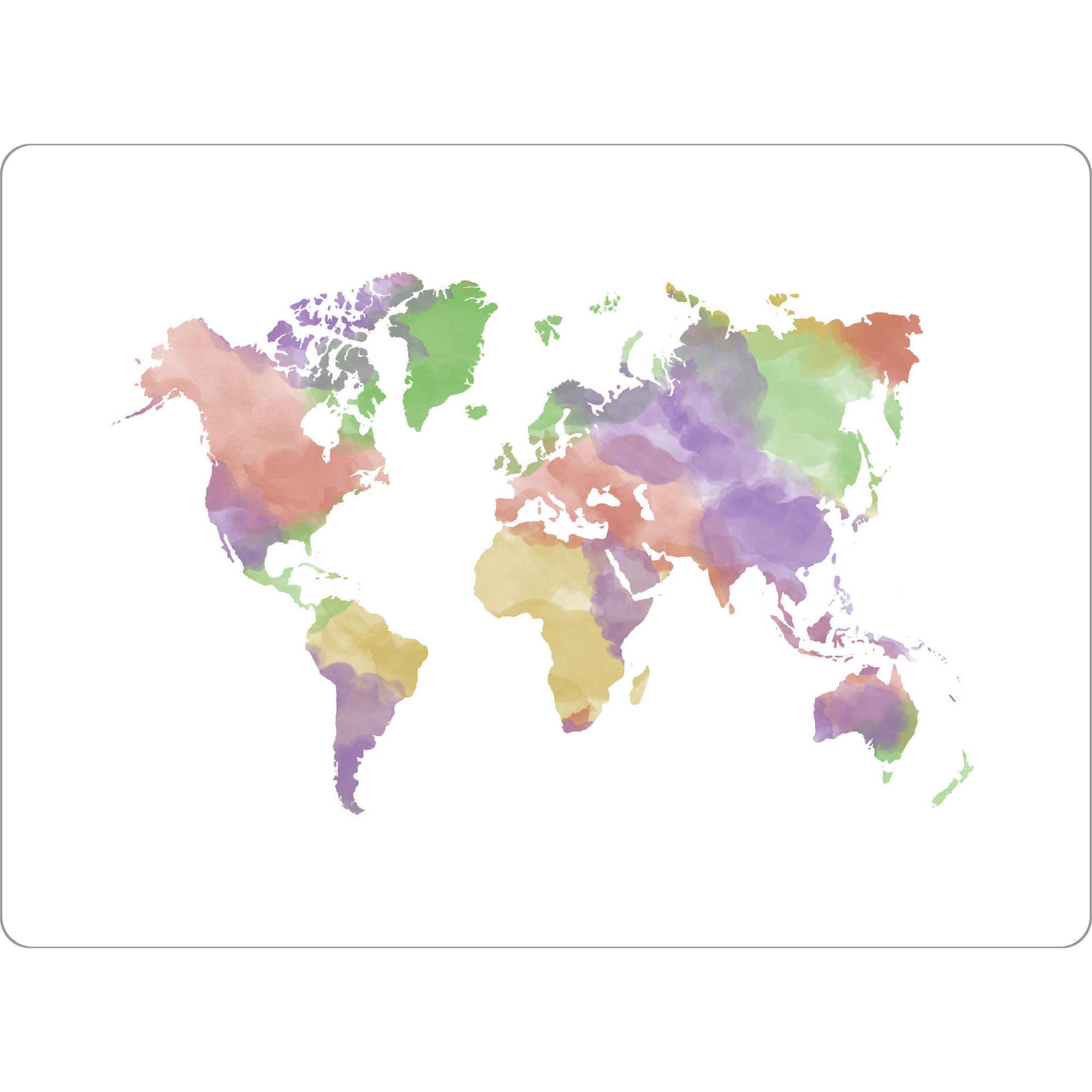 Tischset "World Map in watercolor lavender" artboxONE - Reise,Kartografie - Colorful map,Watercolor,Lavender violet,World map,Weltkarte