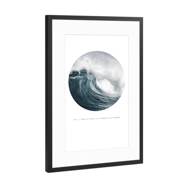 Poster mit Rahmen Schwarz (Metallic) "The Epic Ocean Waves" artboxONE - Reise / Strand und Meer - Ocean waves,Beach,Summer