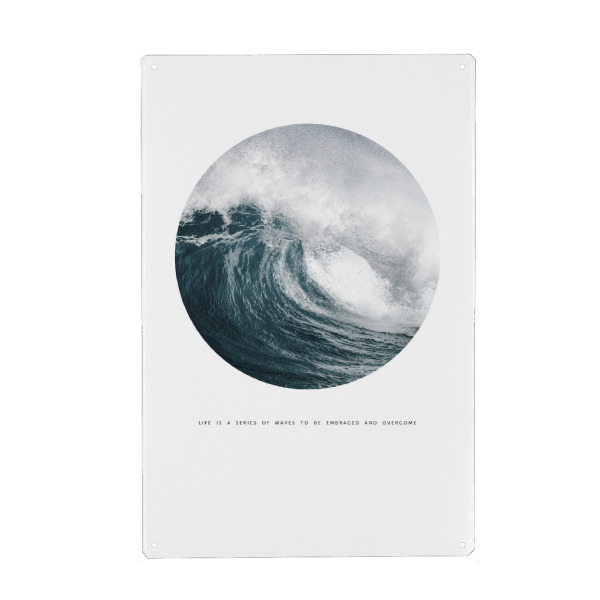 Metall Poster "The Epic Ocean Waves" artboxONE - Reise / Strand und Meer - Ocean waves,Beach,Summer - Blechschild