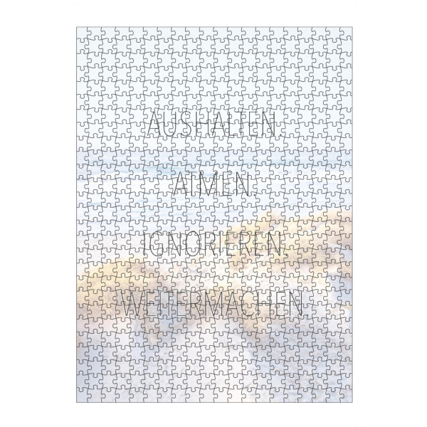Puzzle Ravensburger "Aushalten" artboxONE - Typografie,Schwarzweiß - Lebensmut,Durchhalten - Bild lebensmut