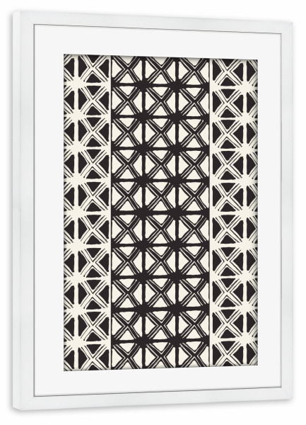 Poster mit Rahmen weiß "Black and White Tribal" artboxONE - Schwarzweiß,Geometrie - Boho,Ethnic,Native