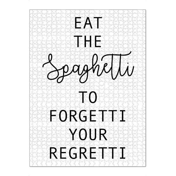 Puzzle Ravensburger "Eat the Spaghetti" artboxONE - Typografie,Essen & Trinken,Schwarzweiß