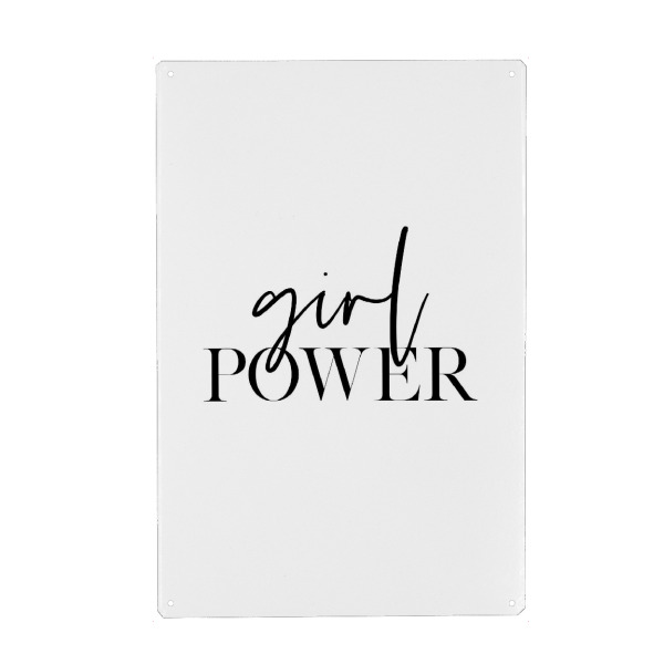 Holzbild "Girl Power!" artboxONE - Typografie,Schwarzweiß