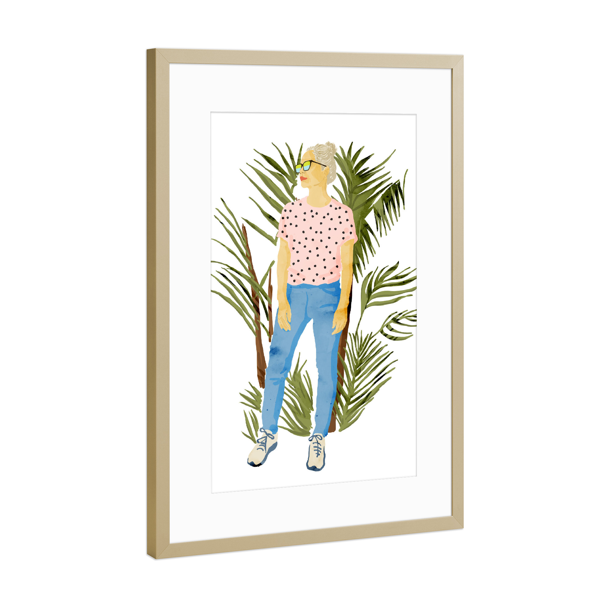 Poster mit Rahmen Gold "Penache" artboxONE - Fashion