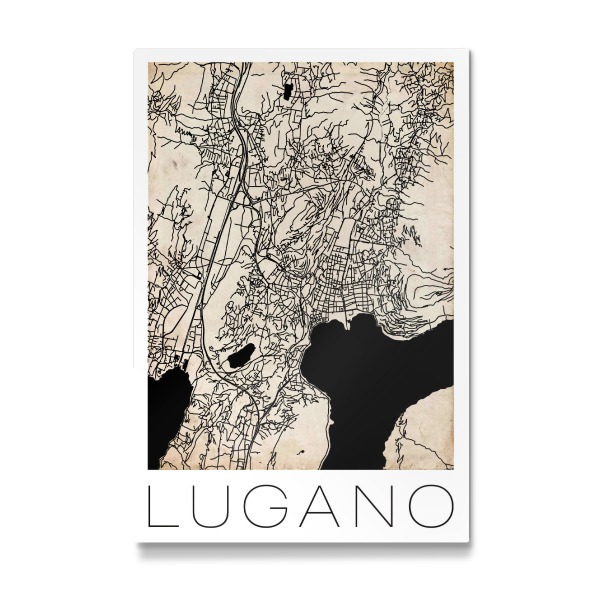 Galerie-Print "Retro Map Lugano Vintage" 30x20 cm artboxONE