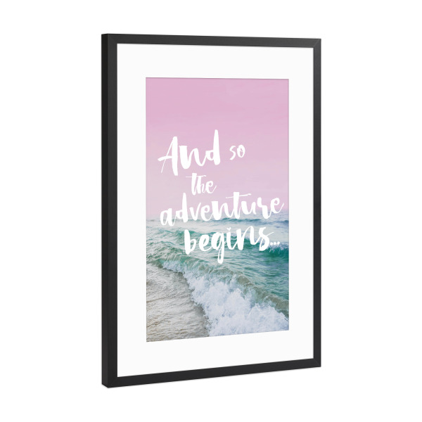 Poster mit Rahmen Schwarz (Metallic) "Adventure Typo" artboxONE - Typografie - Ocean,Adventure,Photography,Typography