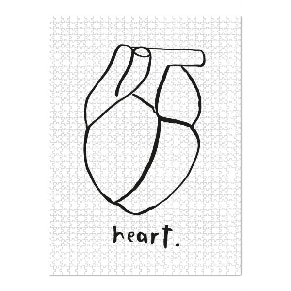 Puzzle Ravensburger "Herz aus Linien" artboxONE - Menschen,Schwarzweiß - Herz,Heart,Linien,Linienzeichnung - Bild herz
