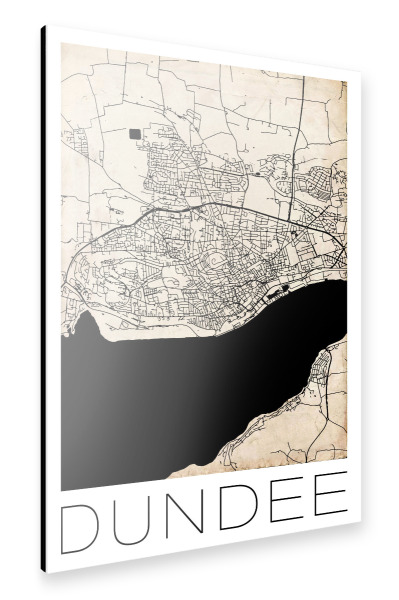 Alu-Dibond "Retro Map Dundee Scotland Vintage" 30x20 cm artboxONE