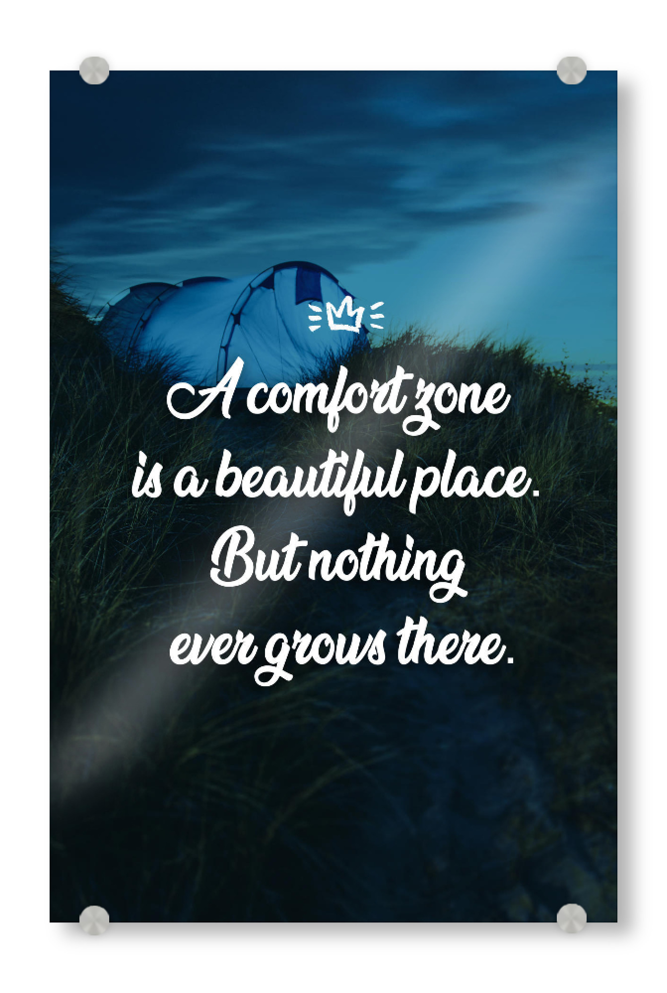 Acrylglasbild "Comfort Zone" artboxONE - Typografie - Lebensfreude,Lebensmut,Mut