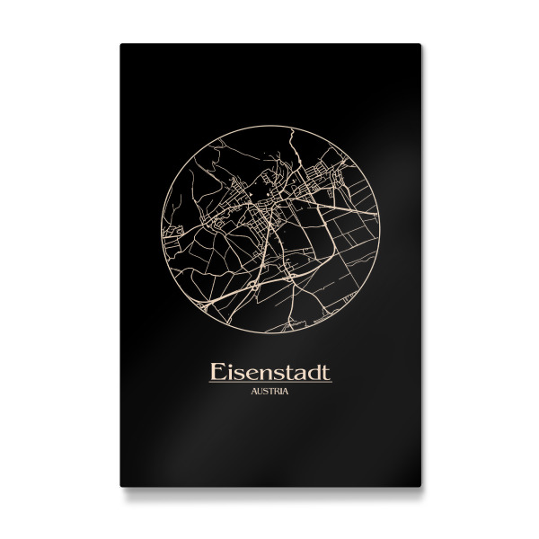 Galerie-Print "Retro Map Eisenstadt Round" 30x20 cm artboxONE