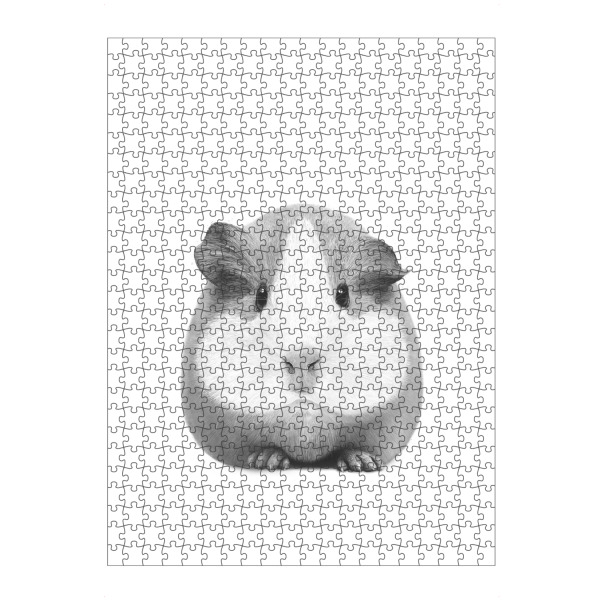 Puzzle Ravensburger "Guinea pig girl" artboxONE - Tiere,Schwarzweiß - Guinea pig,Pig,Black and white,Cute,Ink,Meerschweinchen - Bild guinea pig