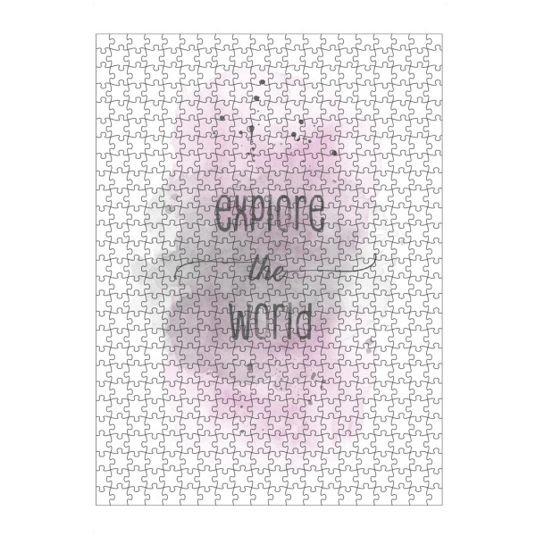 Puzzle Ravensburger "Explore the world | Aquarell rosa" artboxONE - Typografie - Spruch,Reisen,Modern - Bild spruch