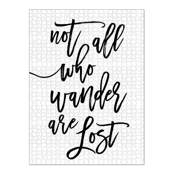 Puzzle Ravensburger "Not All Who Wander Are Lost Art" artboxONE - Typografie,Reise,Schwarzweiß