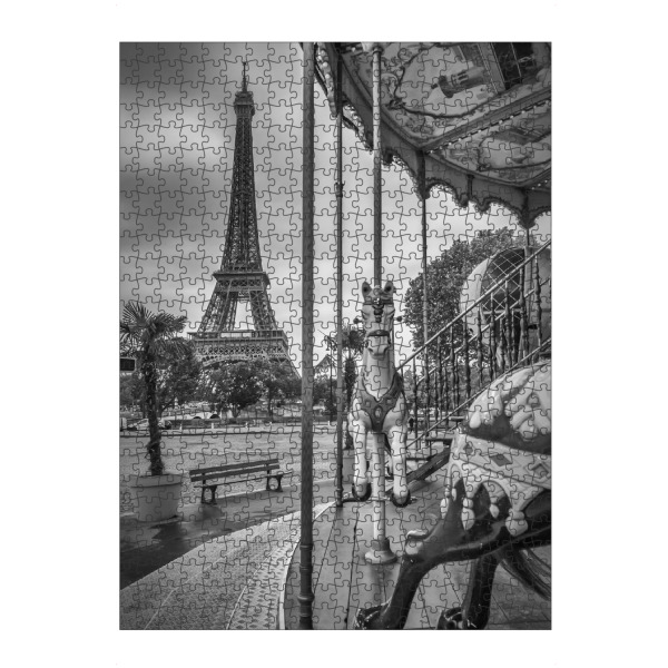 artboxONE Puzzle "Impression aus Paris" artboxONE - Schwarzweiß,Städte / Paris - Karussell,Eiffelturm,Stadtansicht - Bild karussell