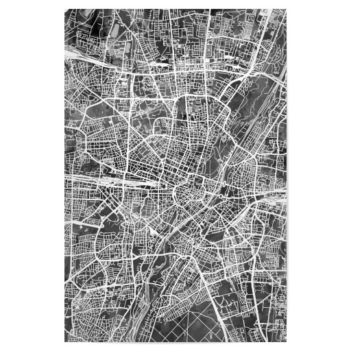 München City Map Black