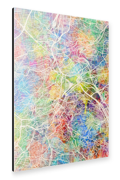 Alu-Dibond "Stuttgart Germany City Map" 30x20 cm artboxONE