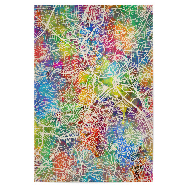 Poster "Stuttgart Germany City Map" artboxONE - Städte / Stuttgart,Kartografie - Stuttgart,Germany,Map