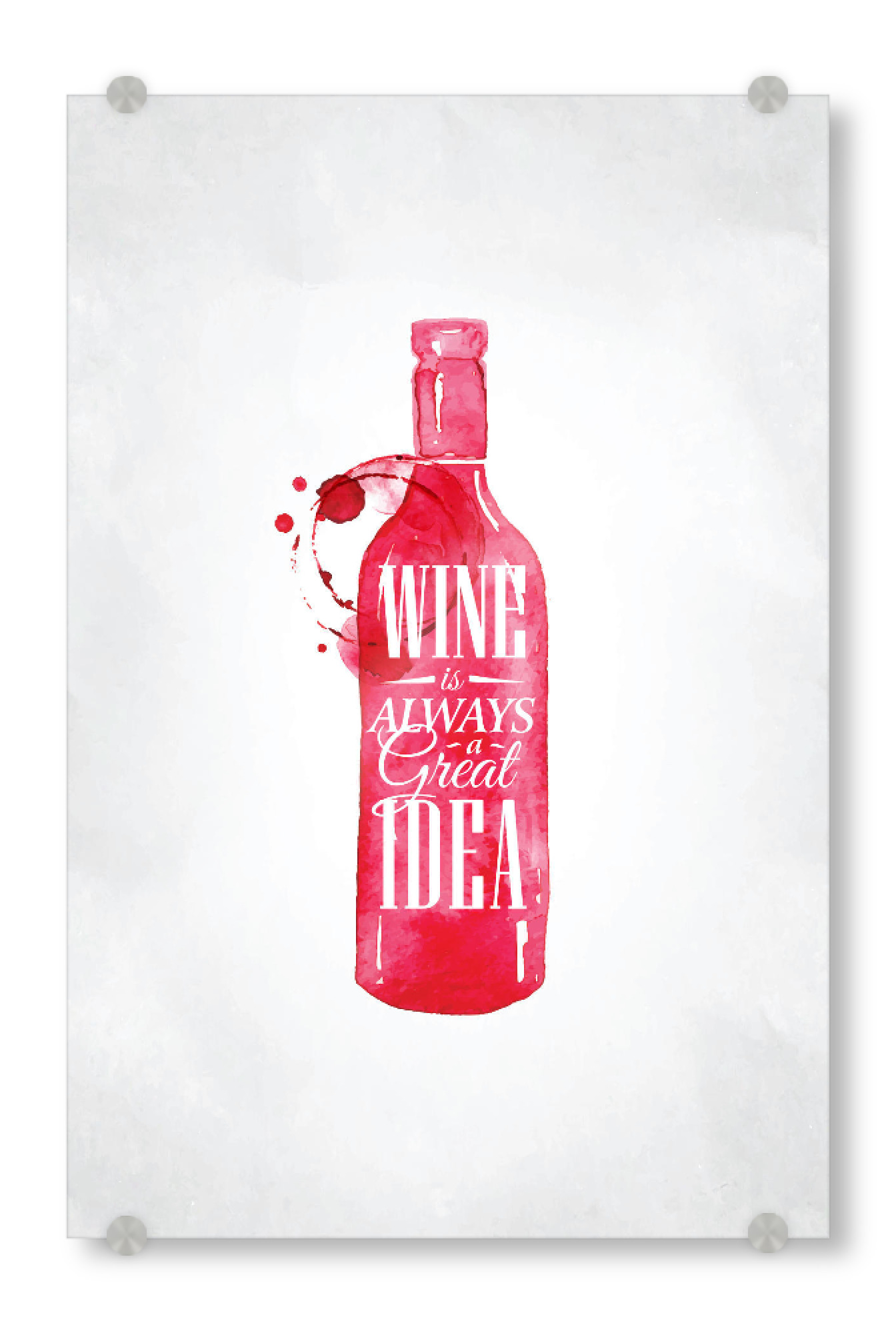 Acrylglasbild "Wine bottle with inscription" artboxONE - Essen & Trinken / Alkohol