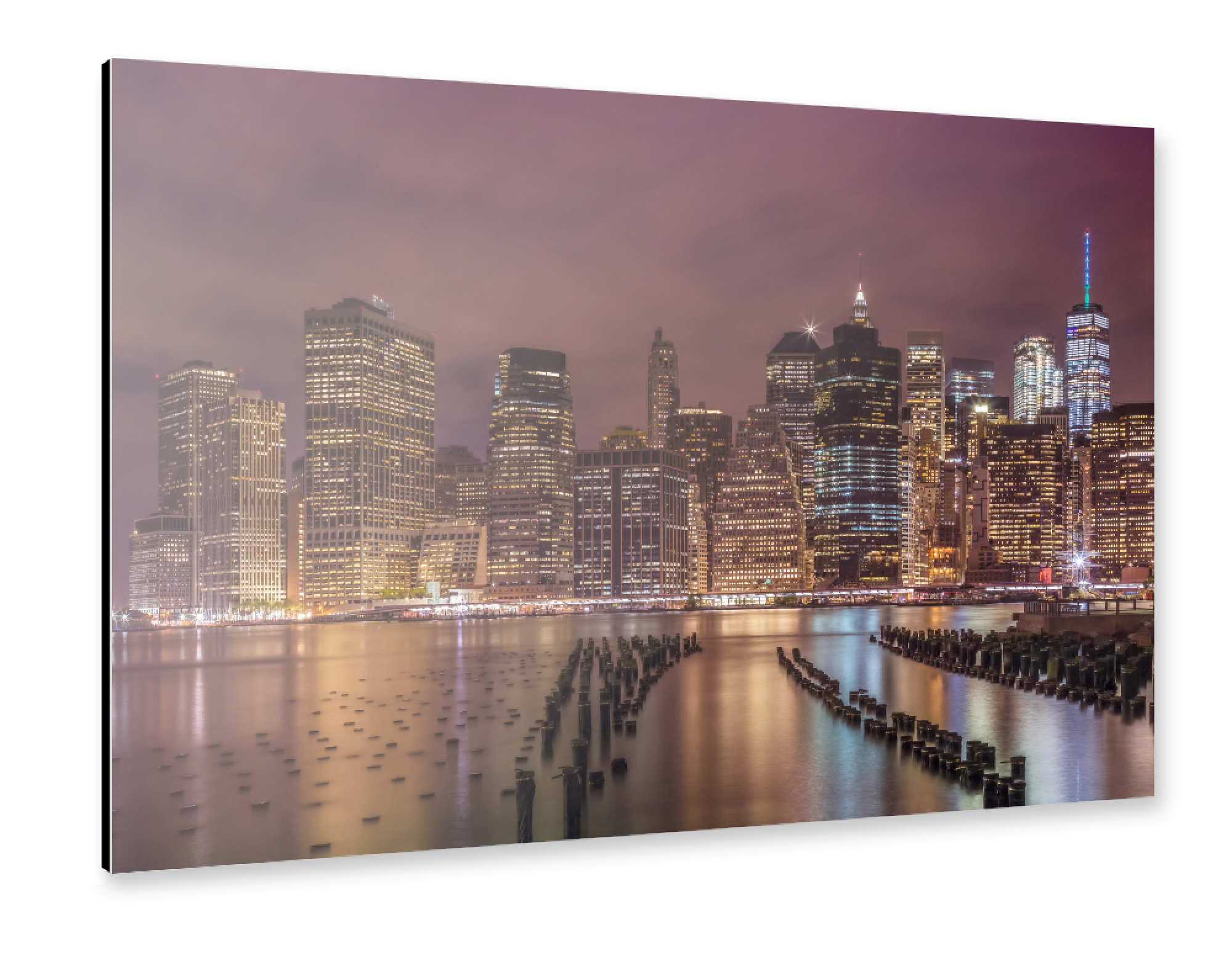 Alu-Dibond "NEW YORK CITY Abendimpression" 75x50 cm artboxONE