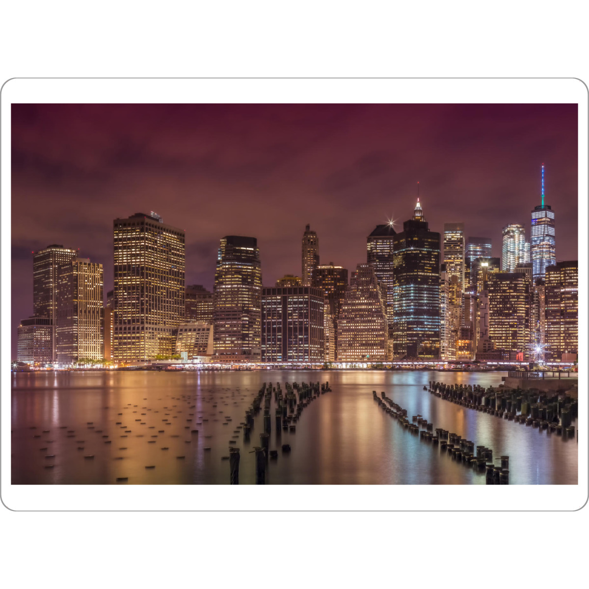 Tischset "NEW YORK CITY Abendimpression" artboxONE - Städte / New York - Skyline,Manhattan,Nachtaufnahme - Bild skyline