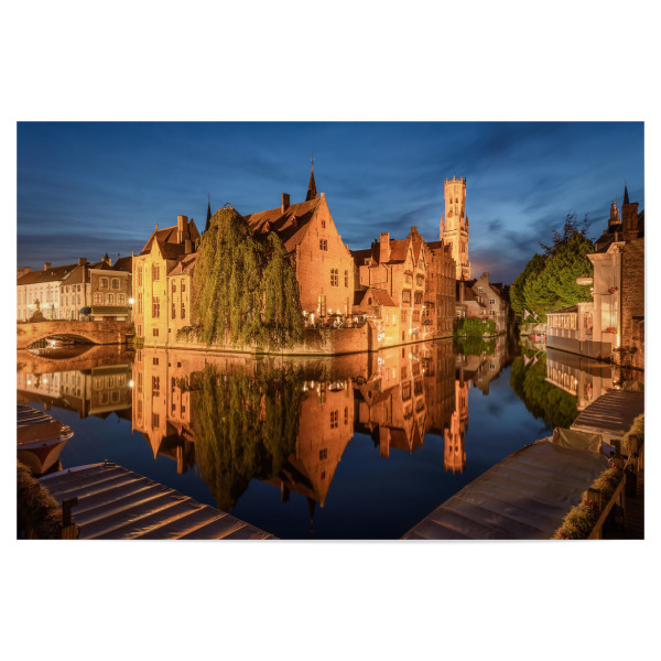 Poster 30x20 cm "Brügge in Belgien" artboxONE - Städte - Nachtaufnahme,Stadt,Rozenhoedkaai