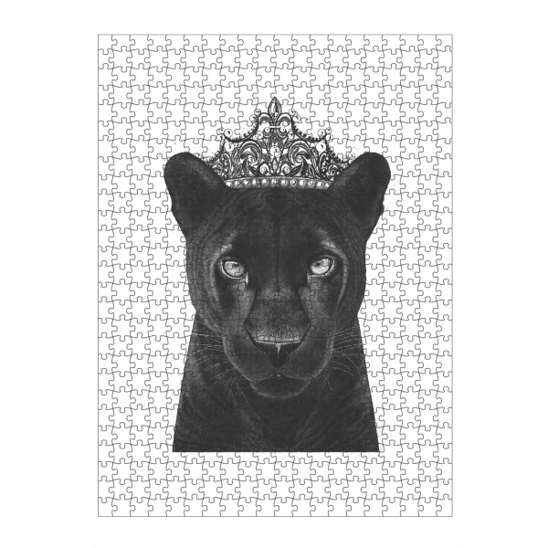 artboxONE Puzzle "The Queen Panther" artboxONE - Tiere,Schwarzweiß - Panther,Black panther,Cat,Queen,Royal,Black and white - Bild panther
