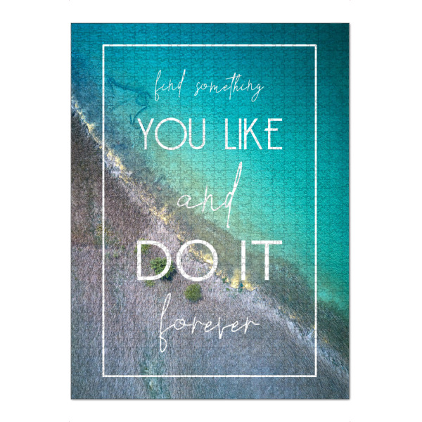 Puzzle Ravensburger "Find Something You Like" artboxONE - Typografie - Typografie,Drohnenfotografie,Reisen,Strand,Sommer,Lebensweisheit,Spruch