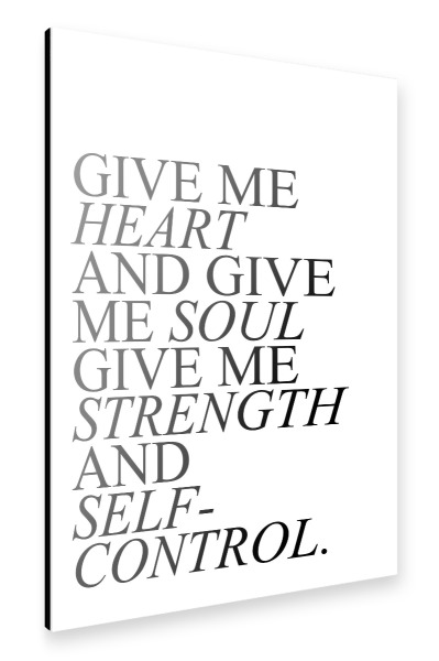 Alu-Dibond "Give me heart, give me soul" 30x20 cm artboxONE