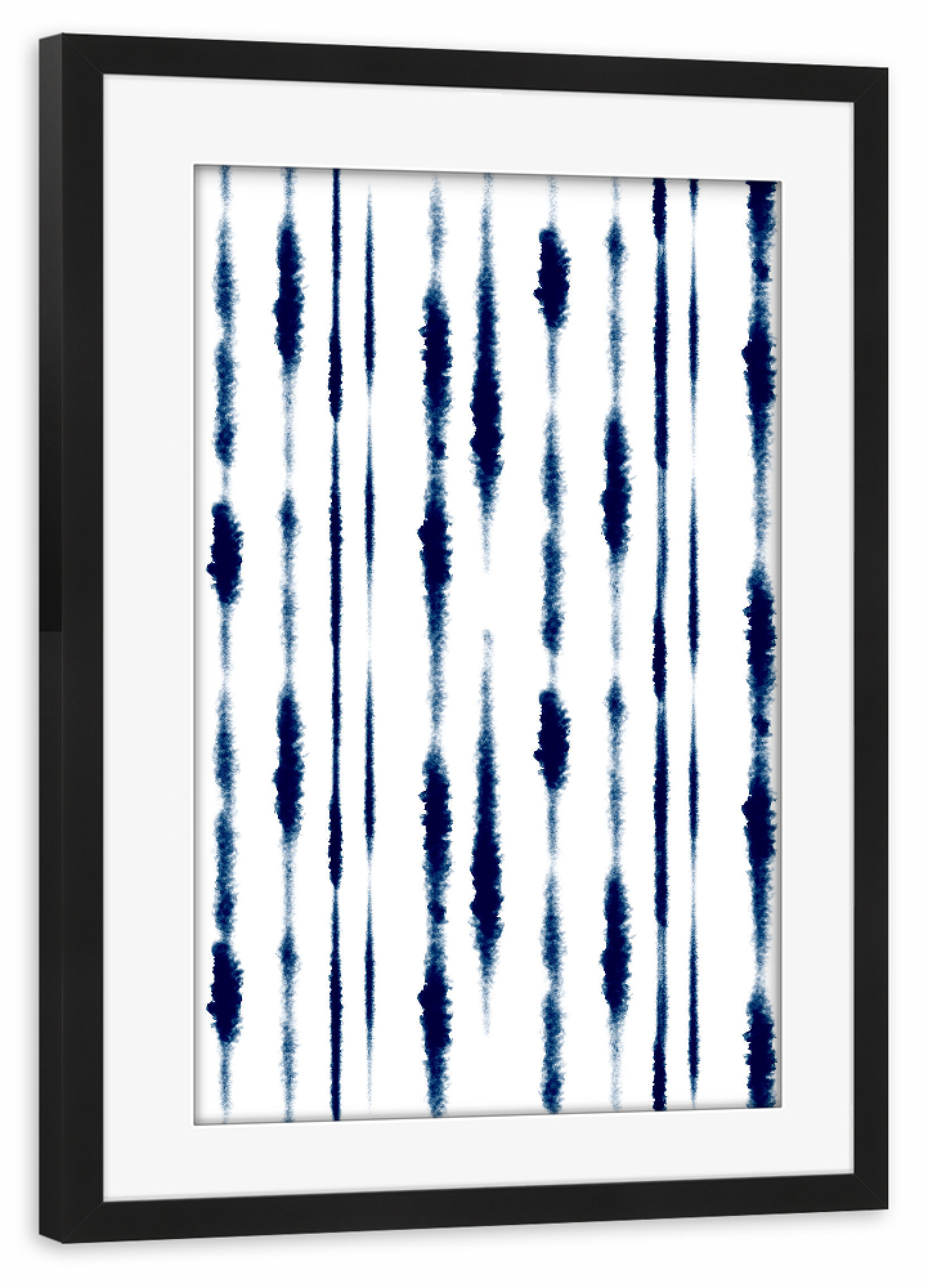 Poster mit Rahmen schwarz "Indigo Brush Strokes" artboxONE - Abstrakt - Indigo,Brush strokes,Paint,Maritim,Skandinavisch maritim