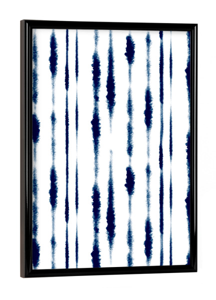 Poster mit schwarzem Rahmen "Indigo Brush Strokes" artboxONE - Abstrakt - Indigo,Brush strokes,Paint,Maritim,Skandinavisch maritim