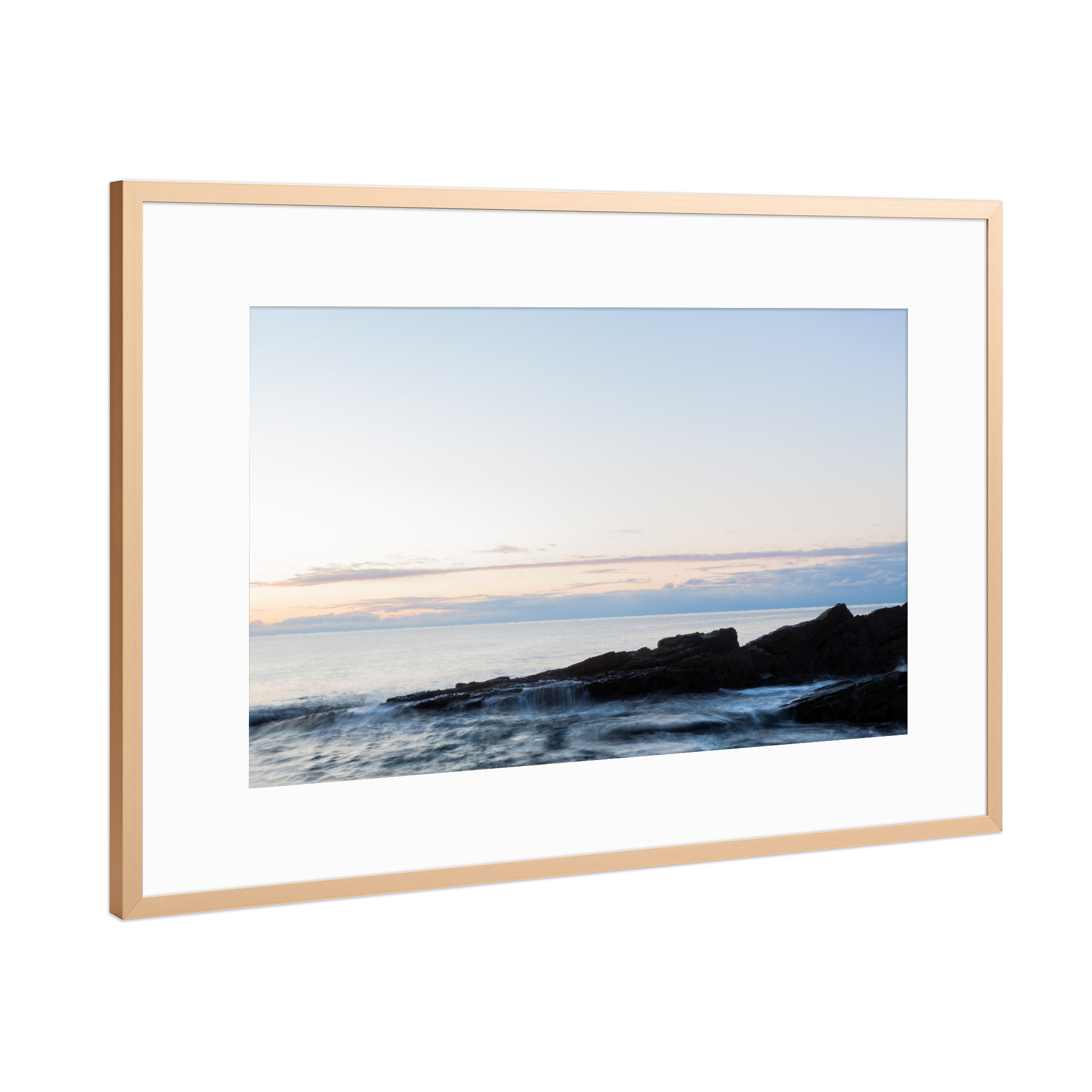 Poster mit Rahmen Kupfer "Shore" artboxONE - Natur - Lofoten,Norwegen,Küste