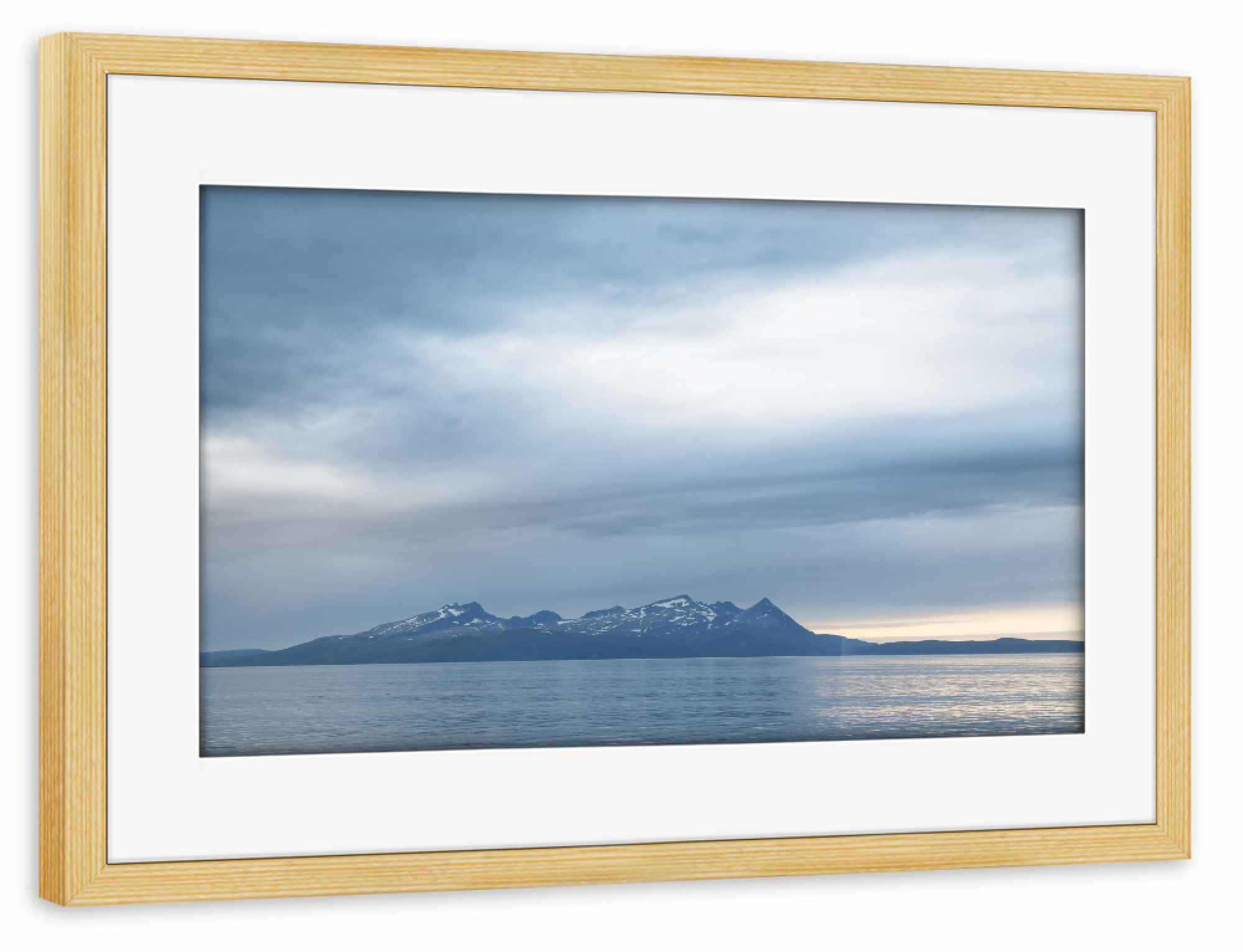 Poster mit Rahmen kiefer "Overcast" artboxONE - Natur - Norwegen,Atlantik,Insel